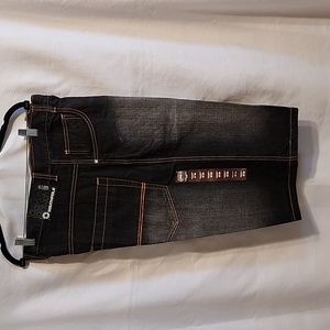 Men's Southpole shorts, sz 38, Black and orange.